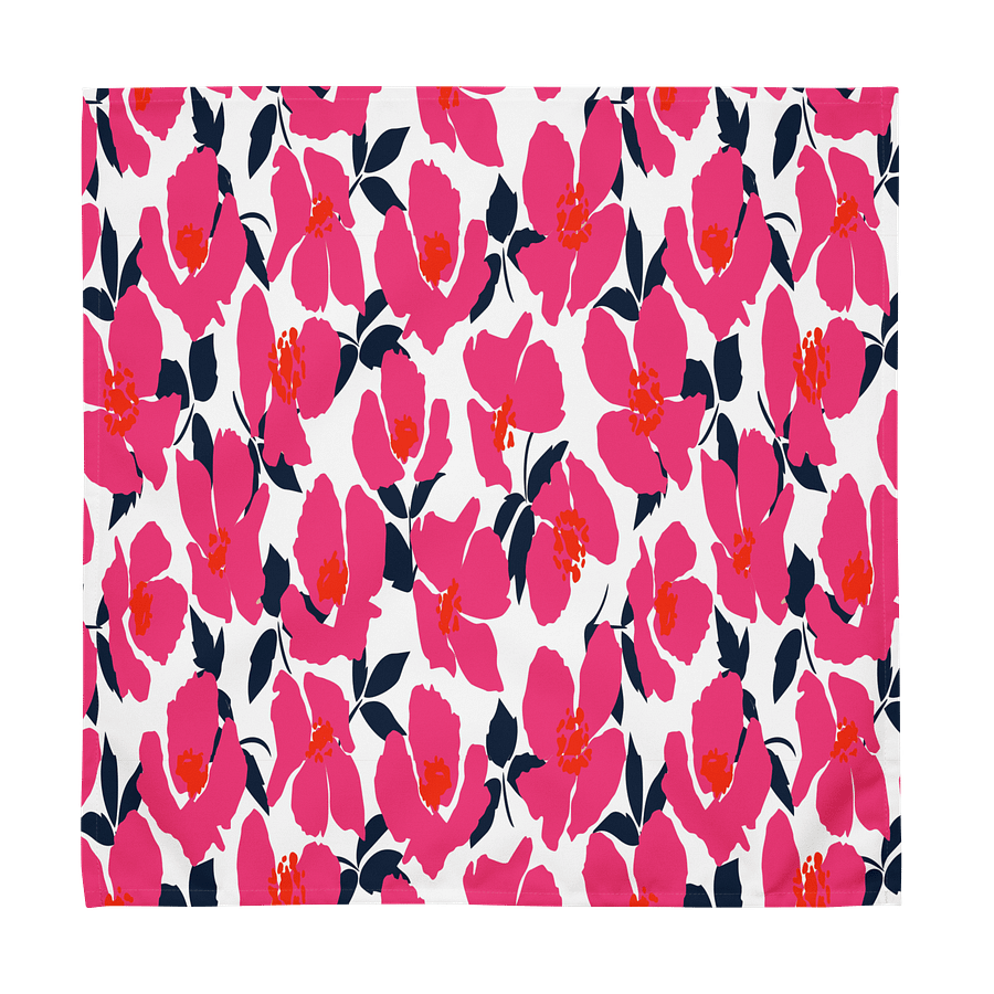 Fuchsia Navy Abstract Floral Napkin Set (4) – 20"x20", Soft Broadcloth, Modern Design product image (6)