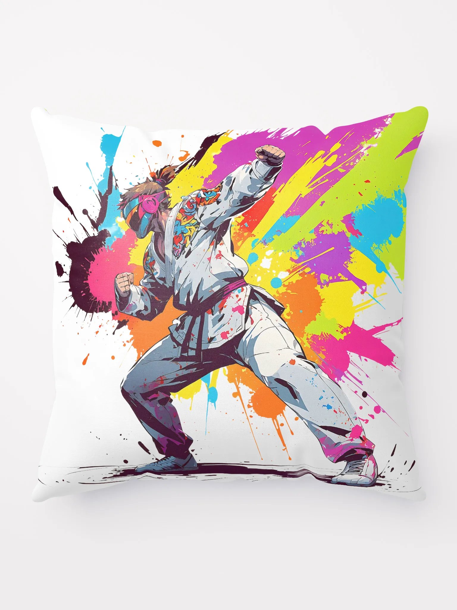 All-Over Print Basic Pillow ( D_0144_Color Kick Taekwondo Boy of the Streets ) product image (9)