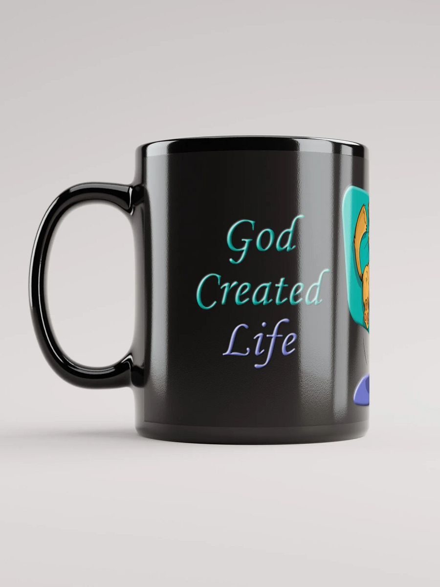 God and Darwin Cat Dance Black Mug product image (4)