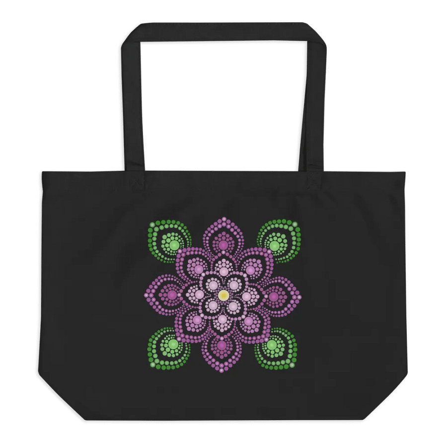 Purple and Green Mandala Organic Cotton Tote Bag product image (4)
