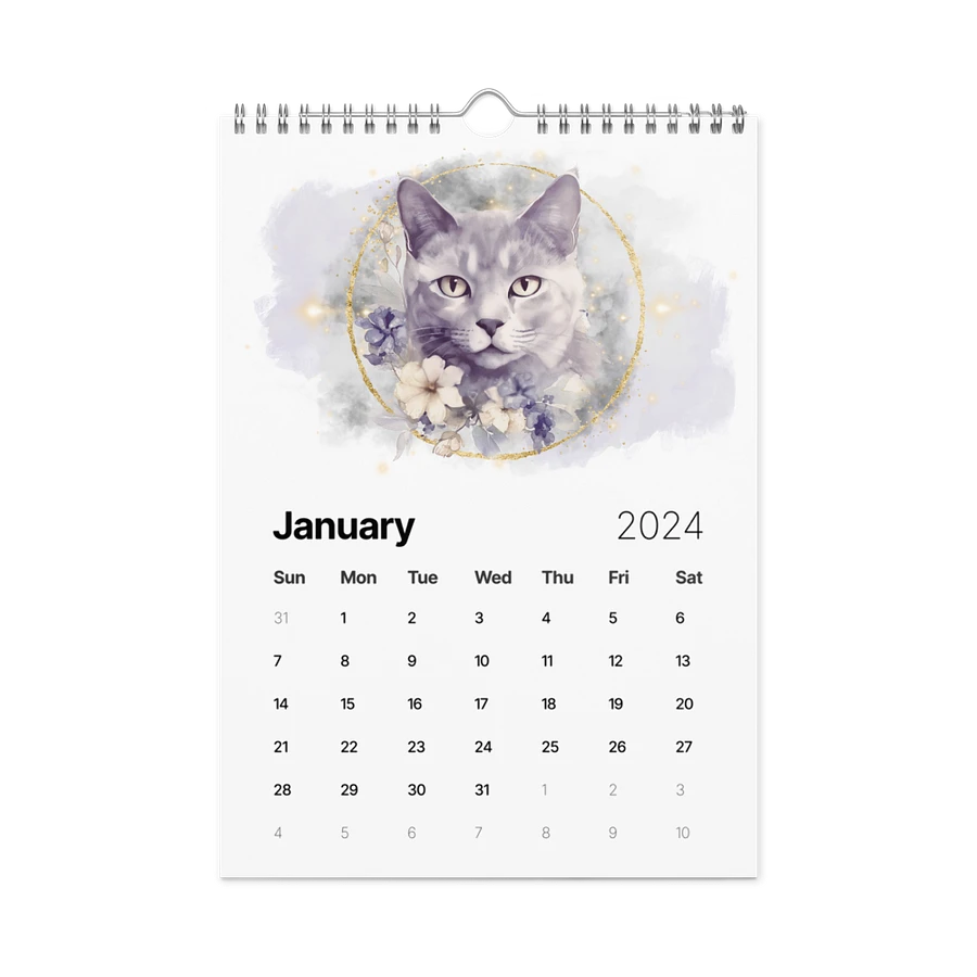 Watercolor Cats 2024 Wall Calendar, 12 Month product image (3)