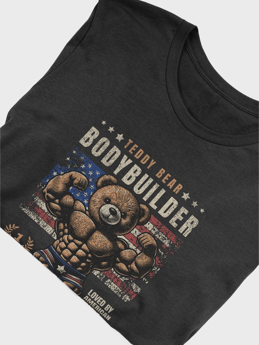 Teddy bear bodybuilding shirt, America muscle Tshirt, workout tee product image (5)