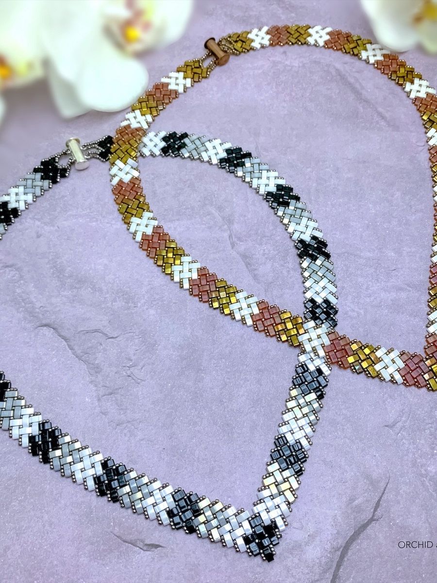 Beading Pattern – Half Tila Herringbone V Necklace product image (6)