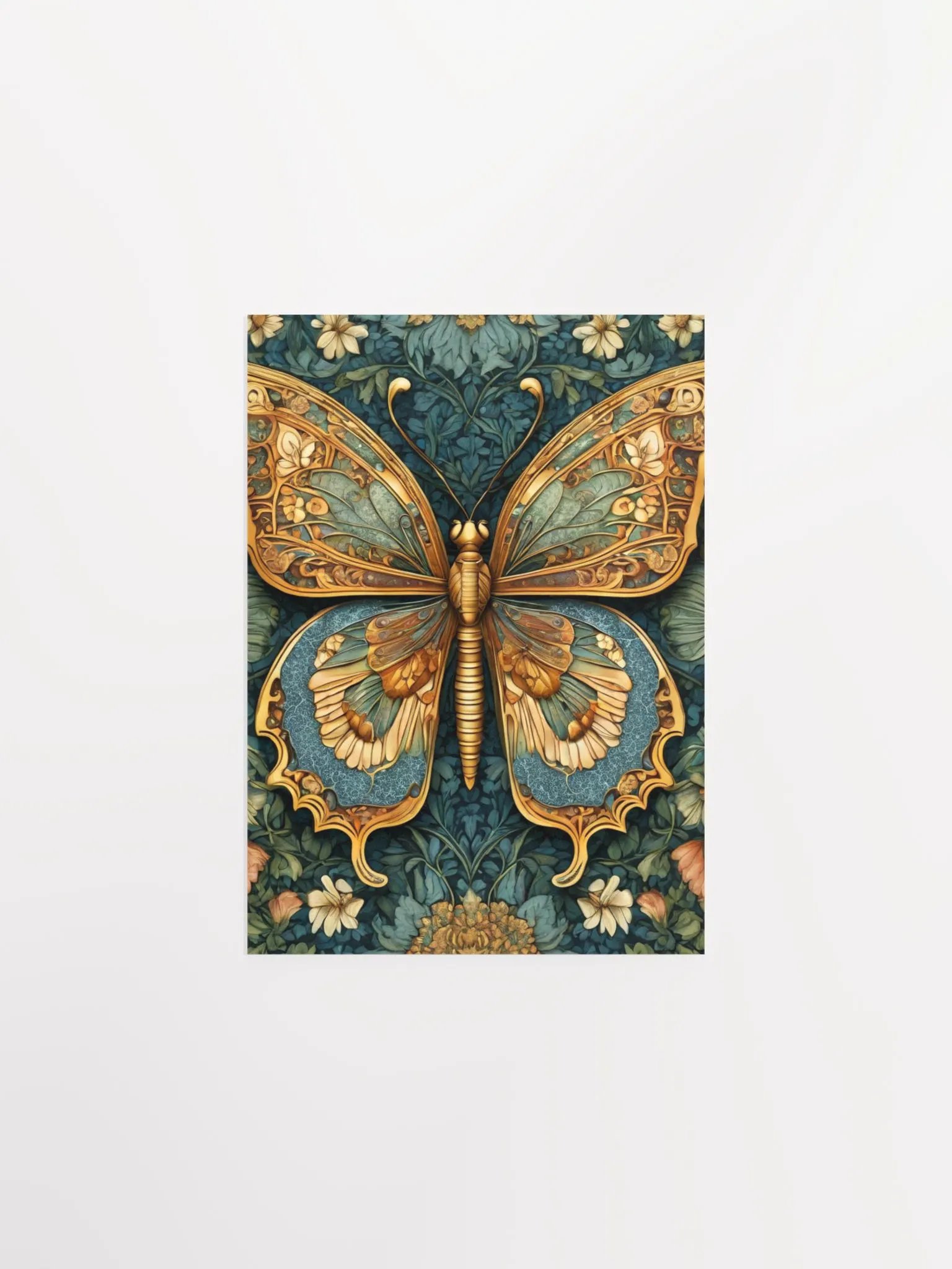 William Morris Inspired Butterfly One Poster 5x7 inches product image (1)