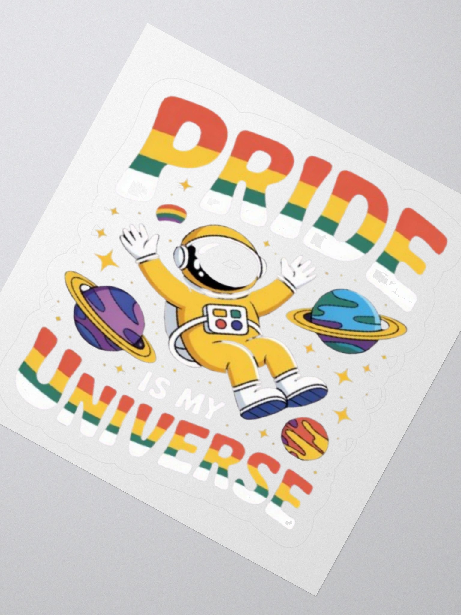 Pride is My Universe Sticker - LGBTQ+ Rainbow Astronaut Design product image (4)