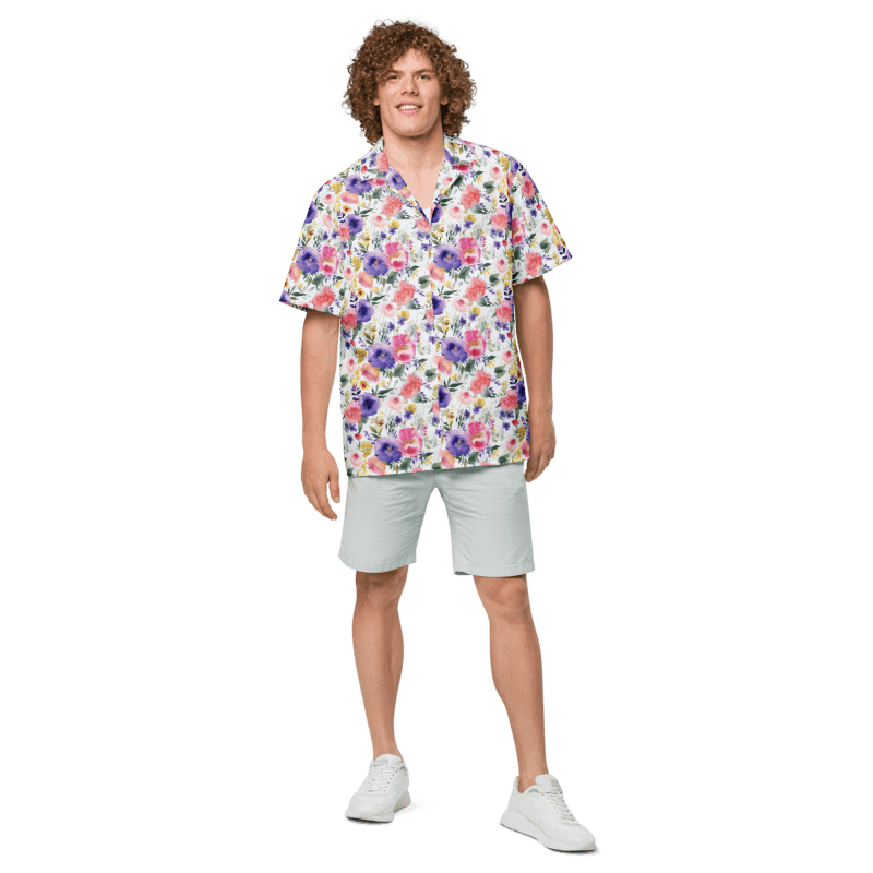 PINK AND PURPLE FLOWERS HAWAII SHIRT product image (4)