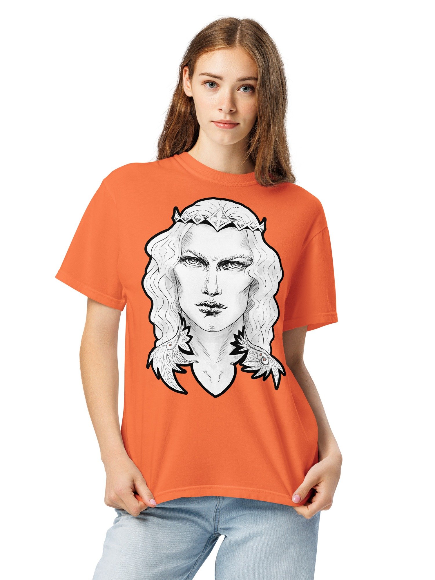 Prince Charming Black Line Relaxed Fit Unisex Heavyweight T-Shirt product image (2)