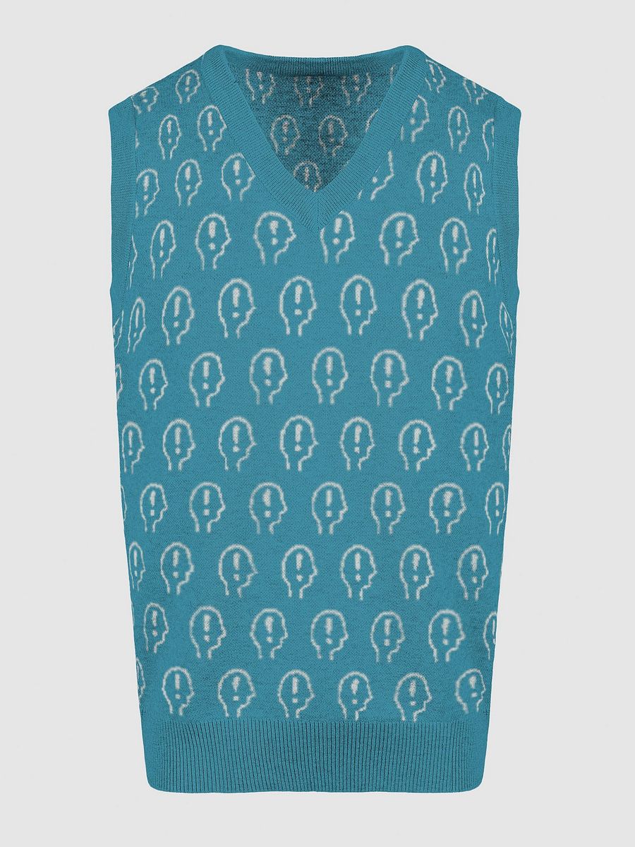 EXCLAIMING MENTALLY (duotone teal) knitwear vest product image (13)