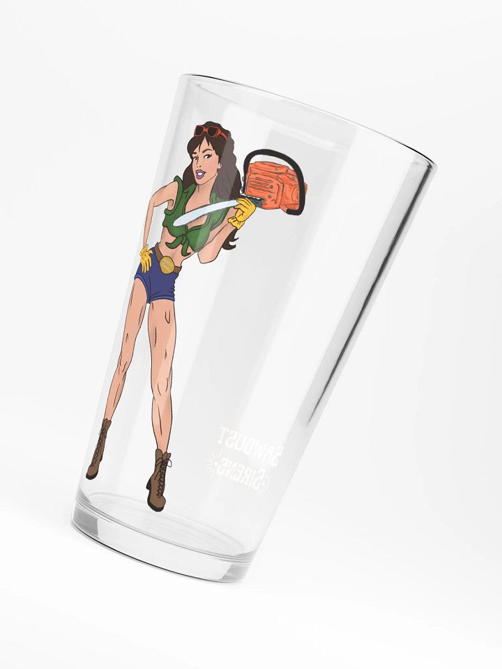 Brunette Chainsaw Betty Pinup Pint Glass product image (2)