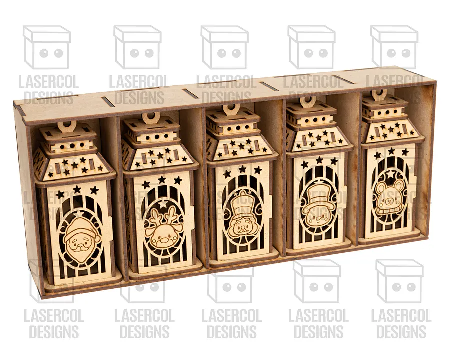 Christmas Lanterns Set With Box - Laser Cut Files product image (5)