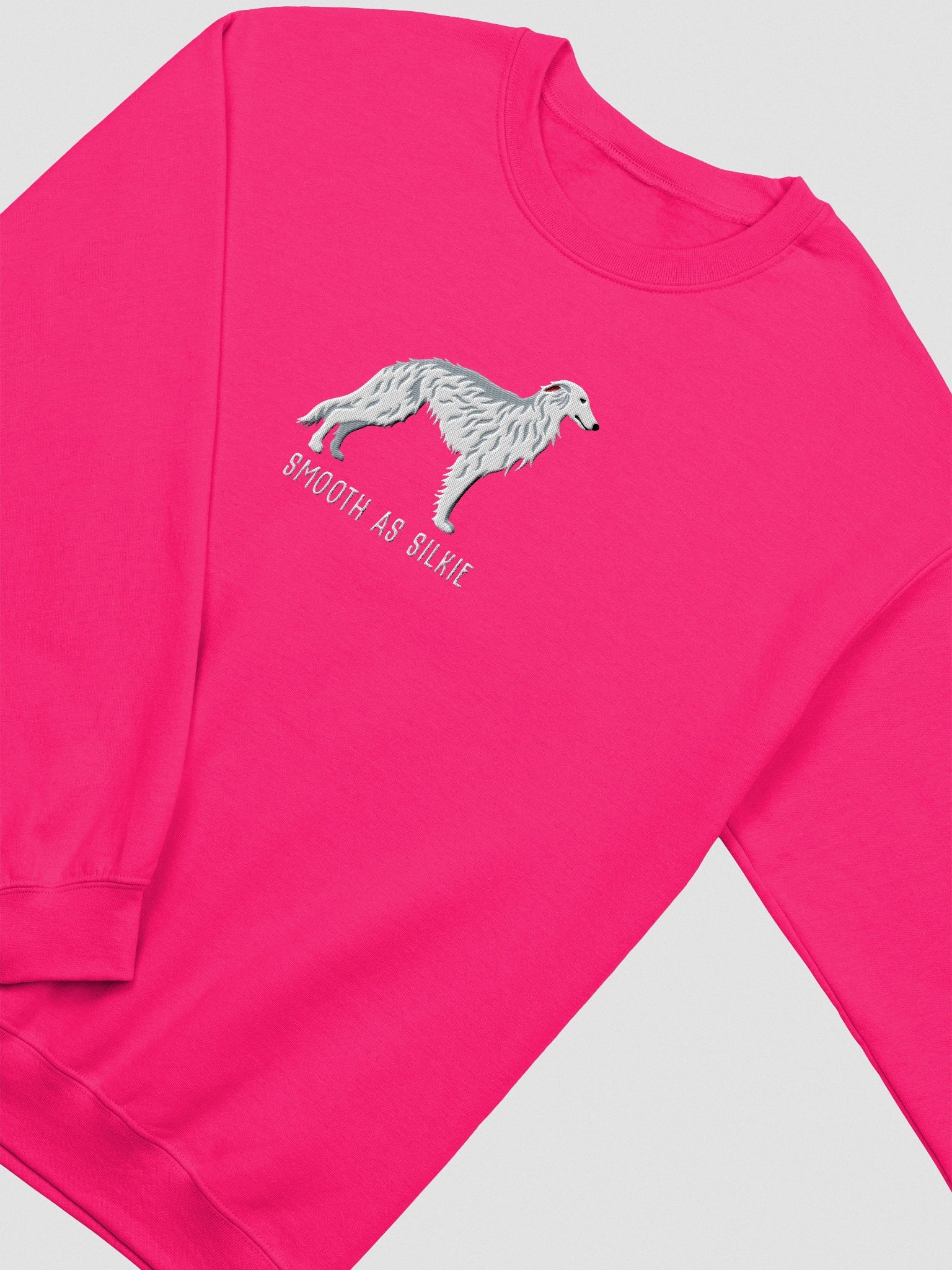 Smooth as Silkie Sweatshirt (Embroidered) of a Silken Windhound(White) product image (6)
