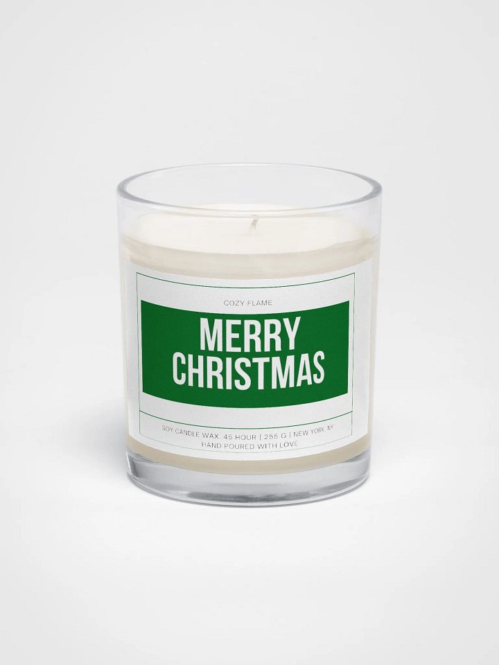 Festive Merry Christmas Soy Wax Candle Green Color product image (1)