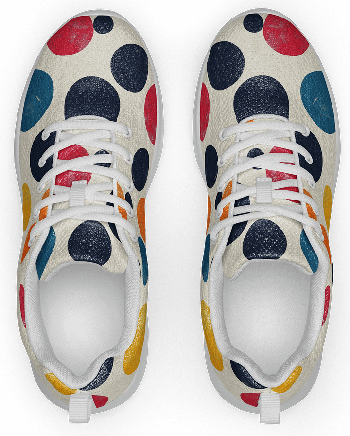 Polka Dot Illusion Vintage Retro Men's Athletic Shoes product image (1)