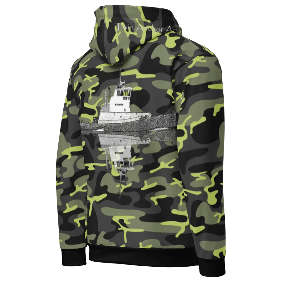 Green Camouflage Westrac tug Hoodie product image (10)