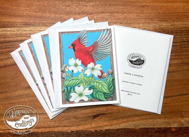 Cardinal + Dogwood - Set of 5 A2 Notecards with Envelopes product image (2)