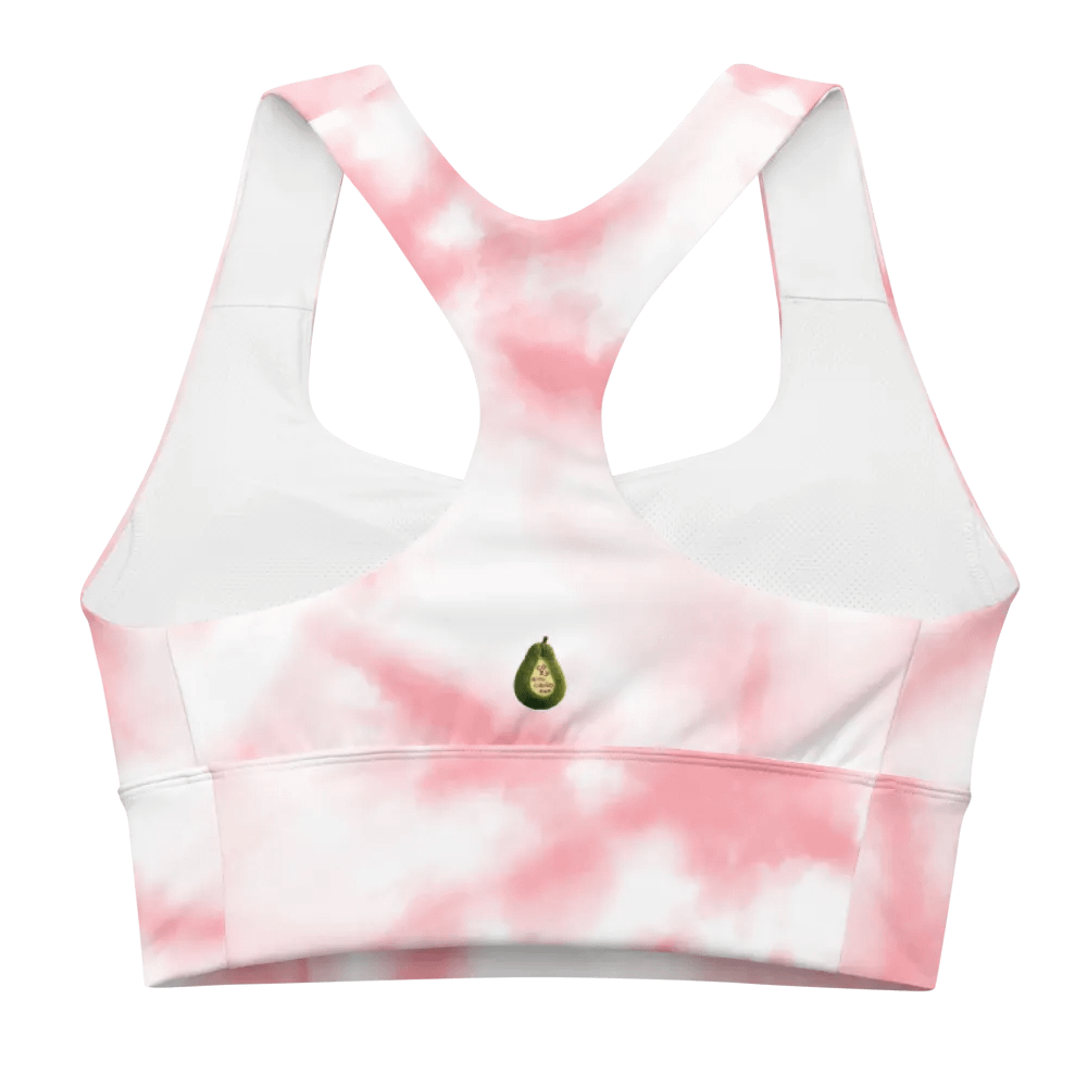 CozyAvocado Women's Pink Recycled Longline Sports Bra Strawberry #2 product image (3)