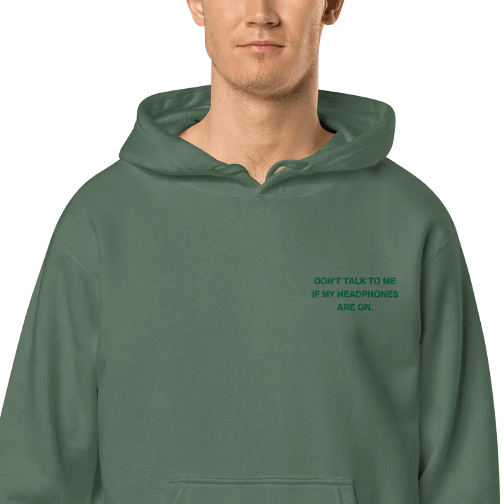 L.C. HEADPHONES ON (kelly) embroidered pigment hoodie product image (2)