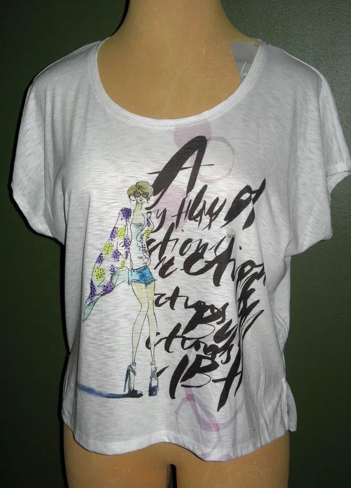 LANE BRYANT 18/20 Fashion Girl Graphic & Rhinestone High Low Dolman Sleeve Tee product image (1)