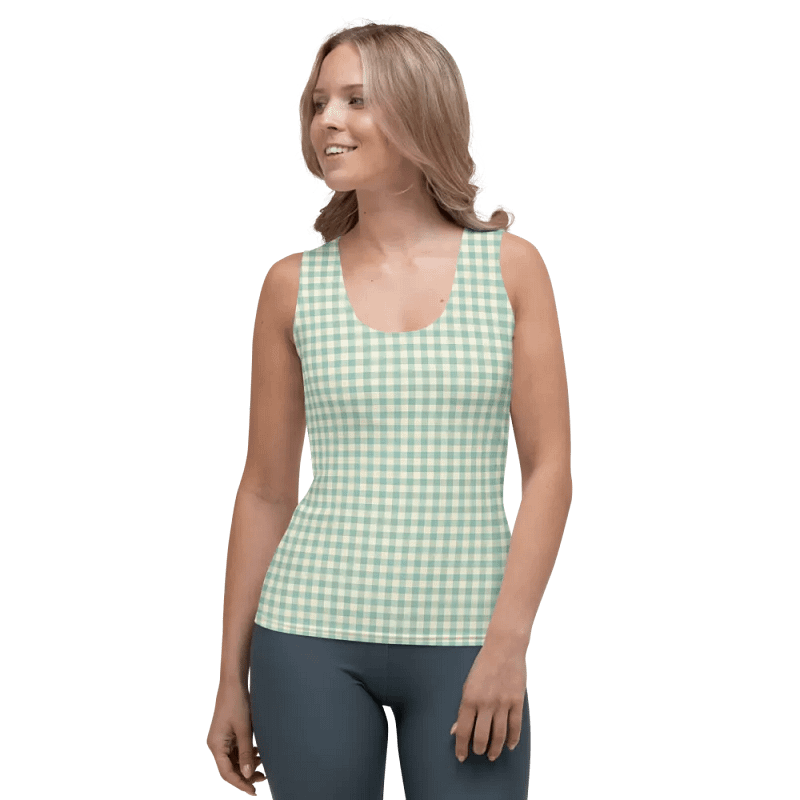 ALL-OVER PRINT GREEN VINTAGE PATTERN WOMEN'S TANK TOP