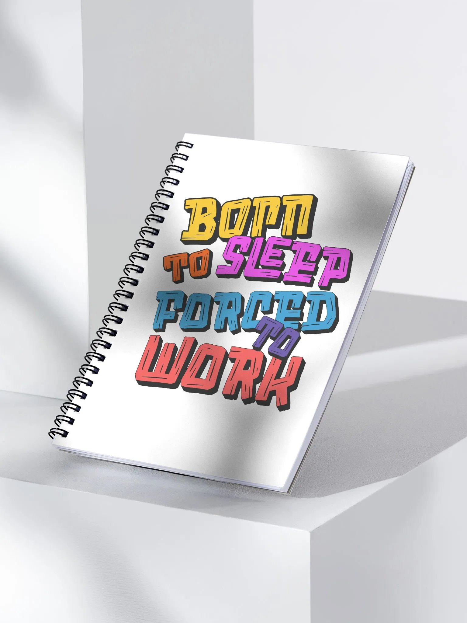 Born To Sleep Forced To Work Dreamer's Doodle Spiral Notebook product image (3)