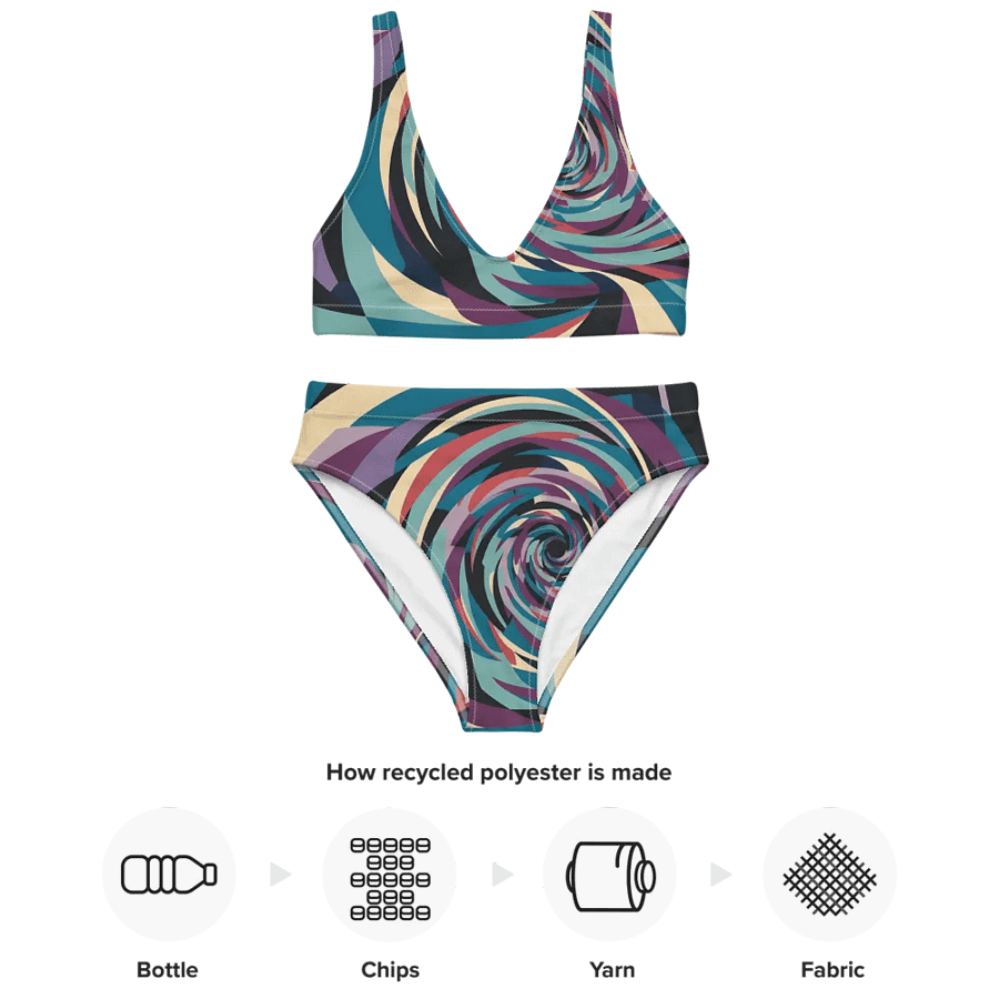 Abstract Lithographic Pattern Design High Waisted Bikini - V5 product image (3)