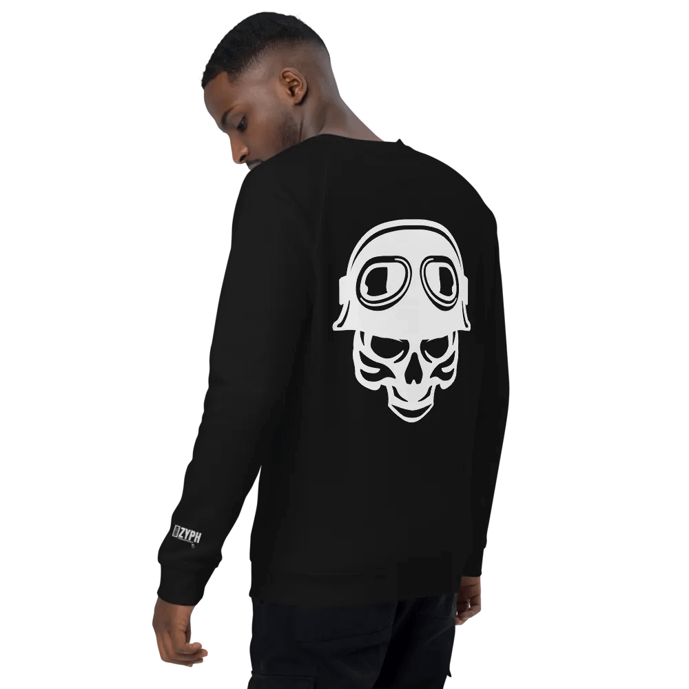 Skull Sketch Organic Raglan Sweatshirt product image (3)