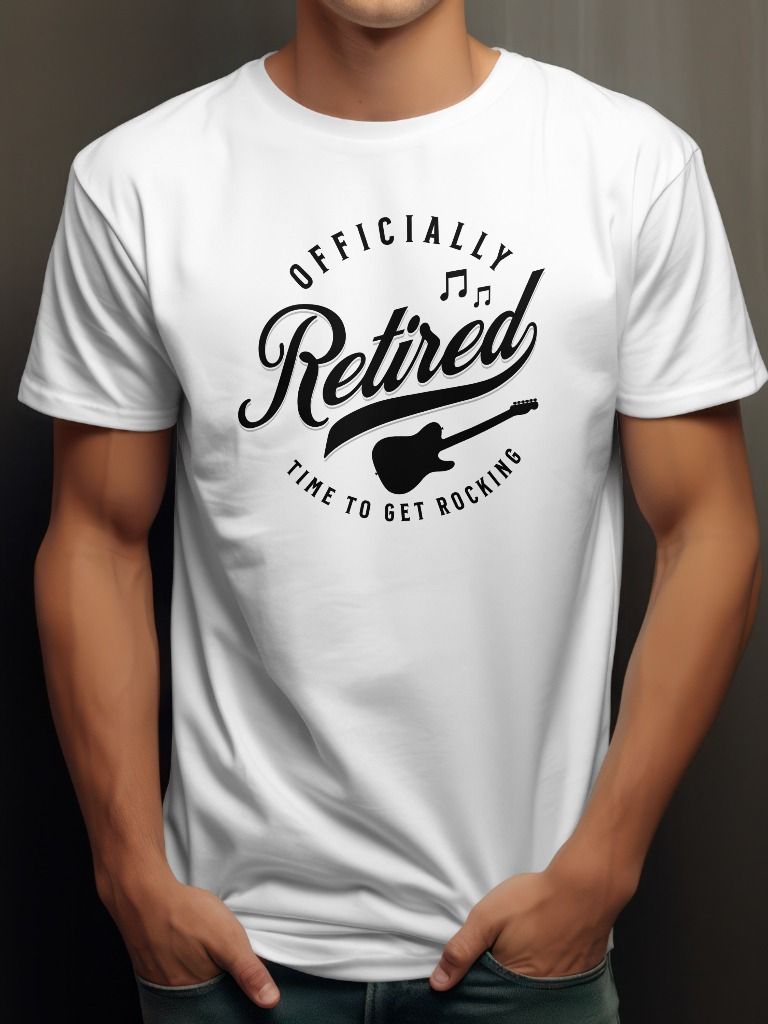 Officially Retired Graphic T-Shirt (Black Text)