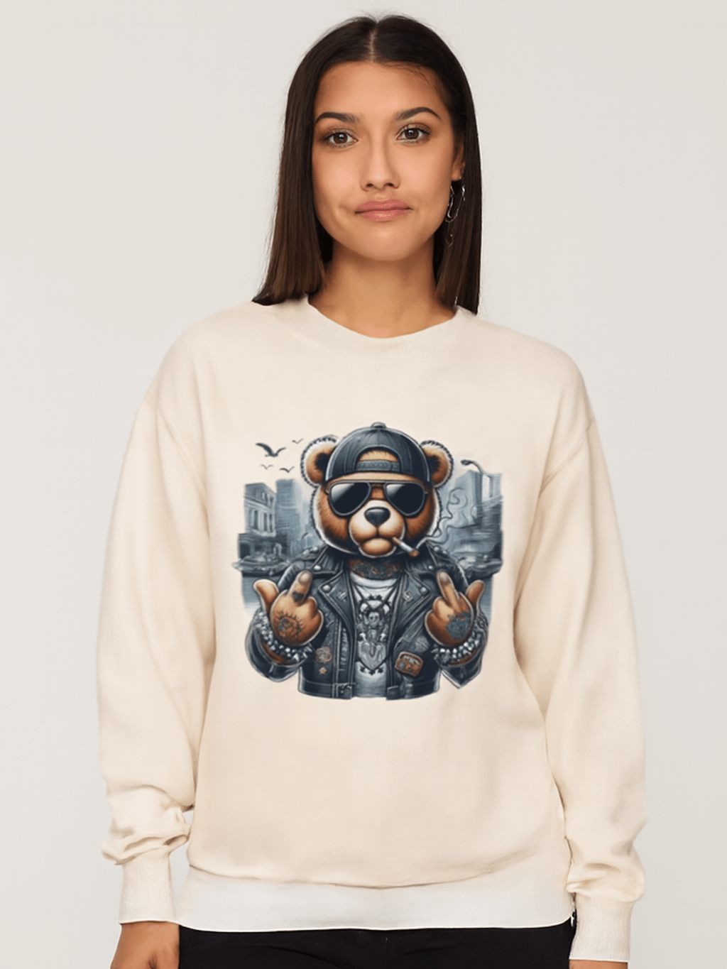 Rebellious Bear Crewneck Sweatshirt product image (1)