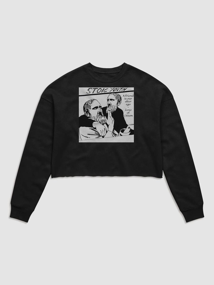Stoic Youth Zeno of Citium quote Bella+Canvas Women's Fleece Crop Sweatshirt product image (1)