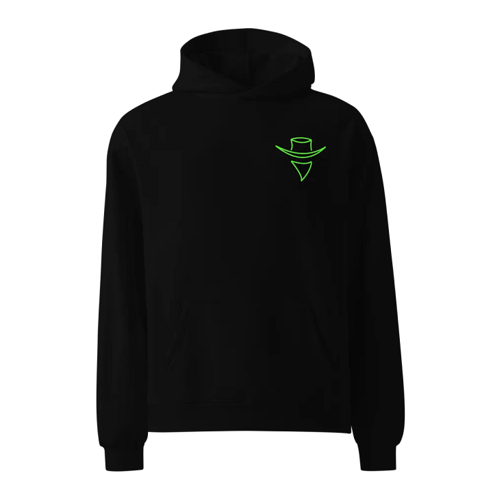 plain black logo hoodie product image (1)