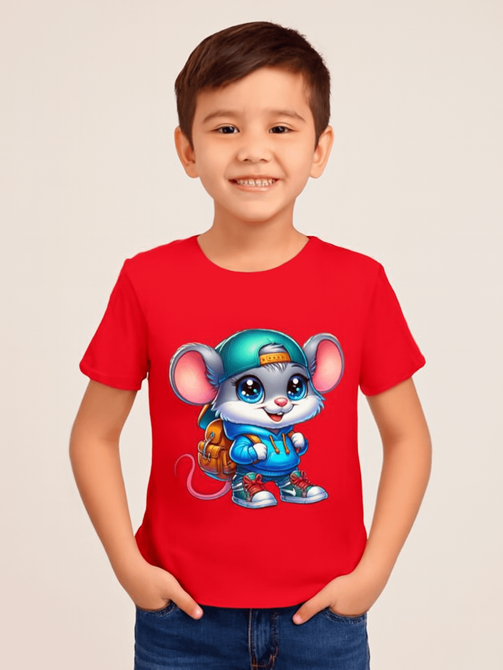 Cheerful Mouse Youth T-Shirt product image (1)