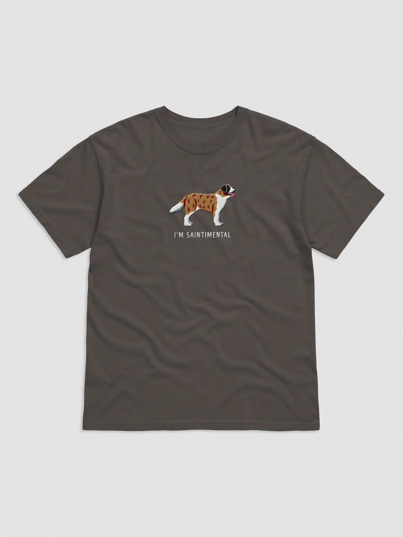 I'm Saintimental T-Shirt(Embroidered) of a Saint Bernard(Brindle) product image (4)