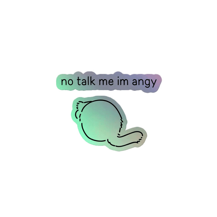 No Talk Manul Angy - Holo Sticker product image (2)