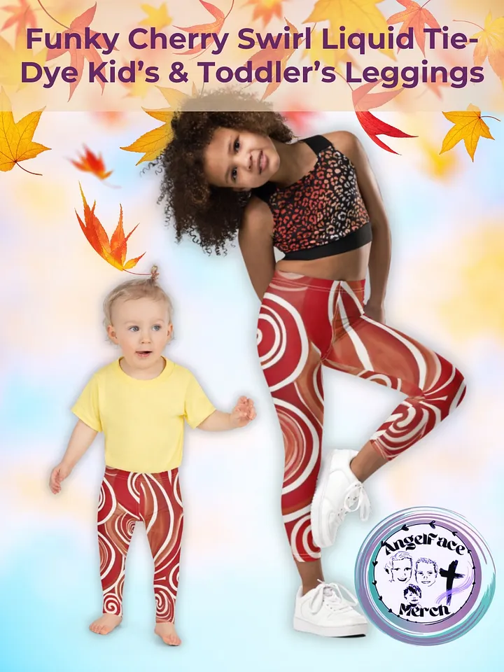 Funky Cherry Swirls Liquid Tie-Dye Kid's and Toddler's Leggings product image (1)