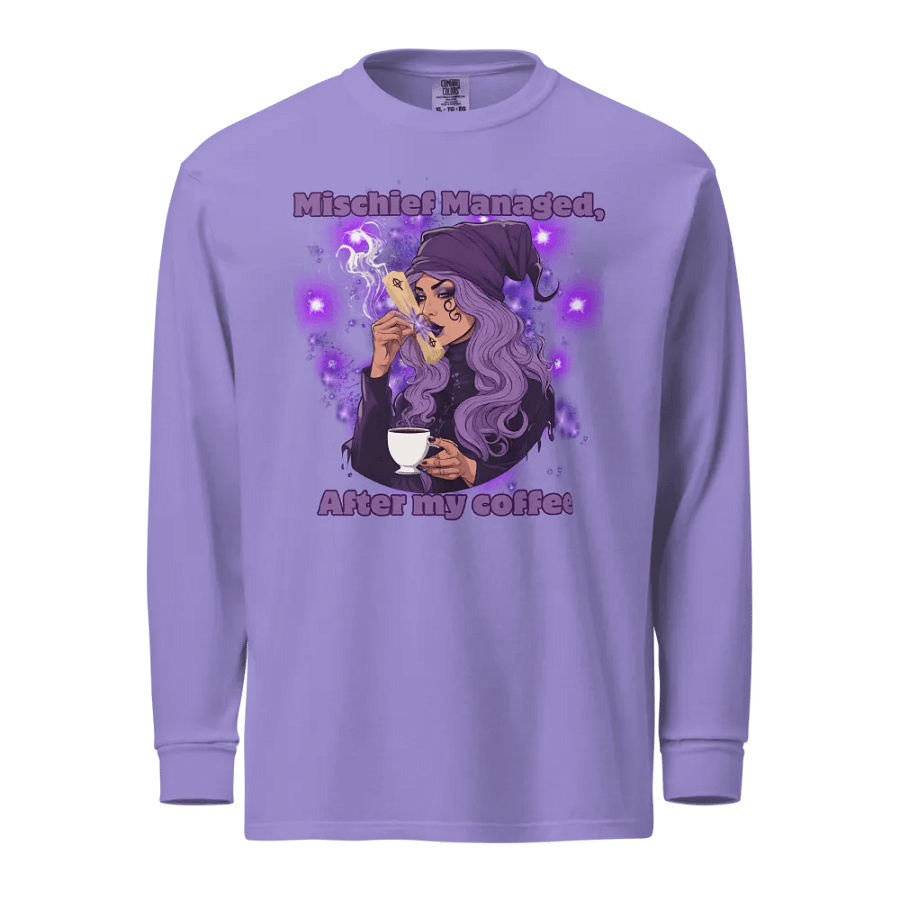 Mischief Managed after Coffee heavyweight long sleeve tee product image (1)
