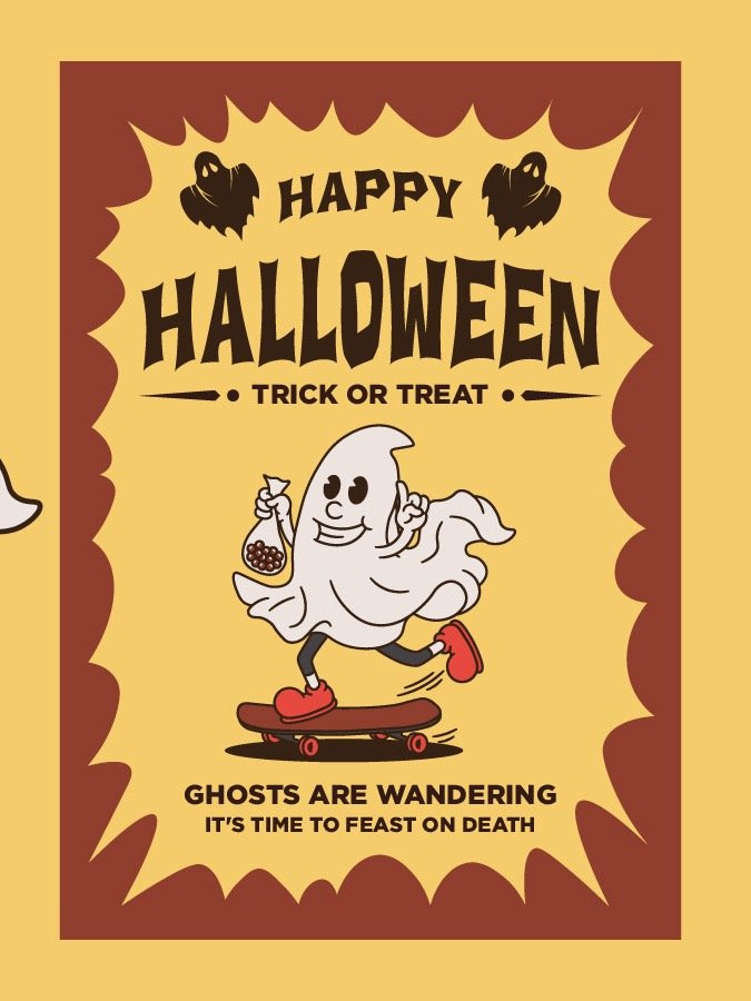 Ghost happy halloween Mascot Character Illustration Design product image (1)