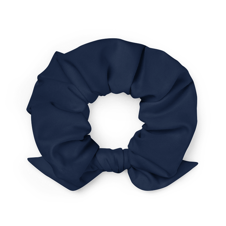 Navy Blue Solid Color Eco Friendly Scrunchie with a Bow product image (2)