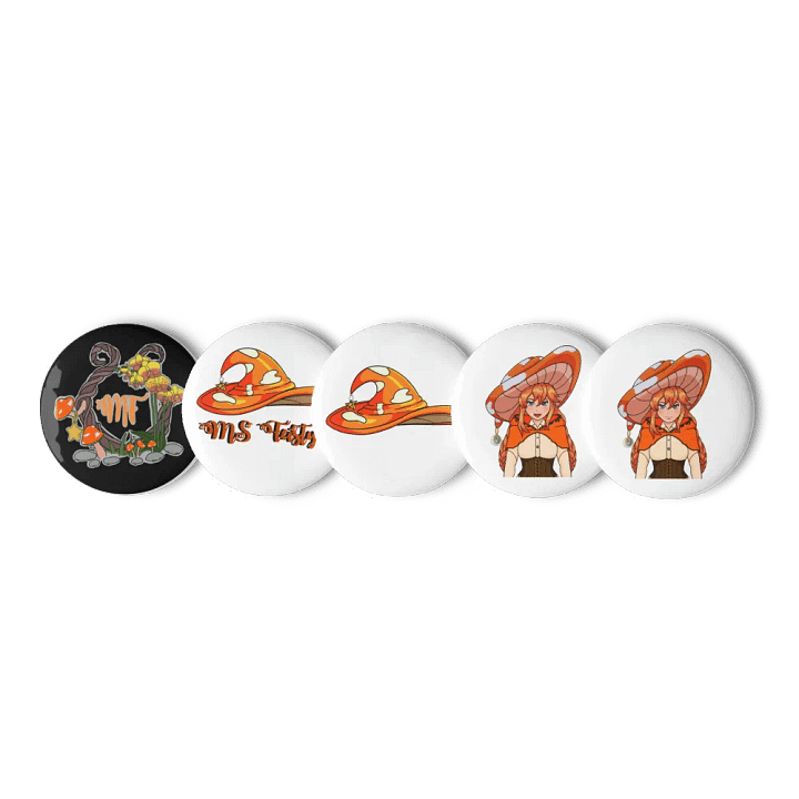 Enchanted Mushroom Girl Pin Button Set product image (2)