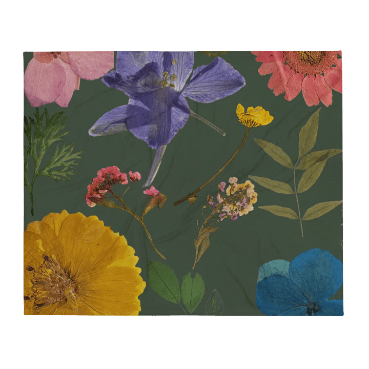 Floral Throw Blanket_Green product image (2)