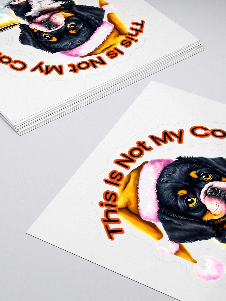 Sad Puppy - Not My Coffee Santa Paws Kiss Cut Stickers product image (4)