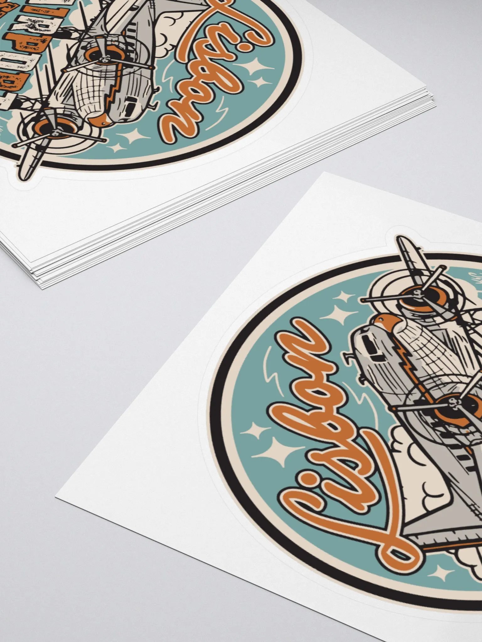 Retro Logo Sticker (Blue Background) product image (4)