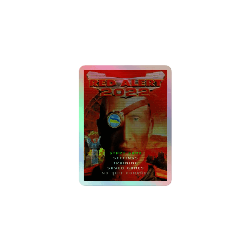 Red Alert 2022 (Putin and Conquer) Kiss-Cut Holographic Sticker product image (1)