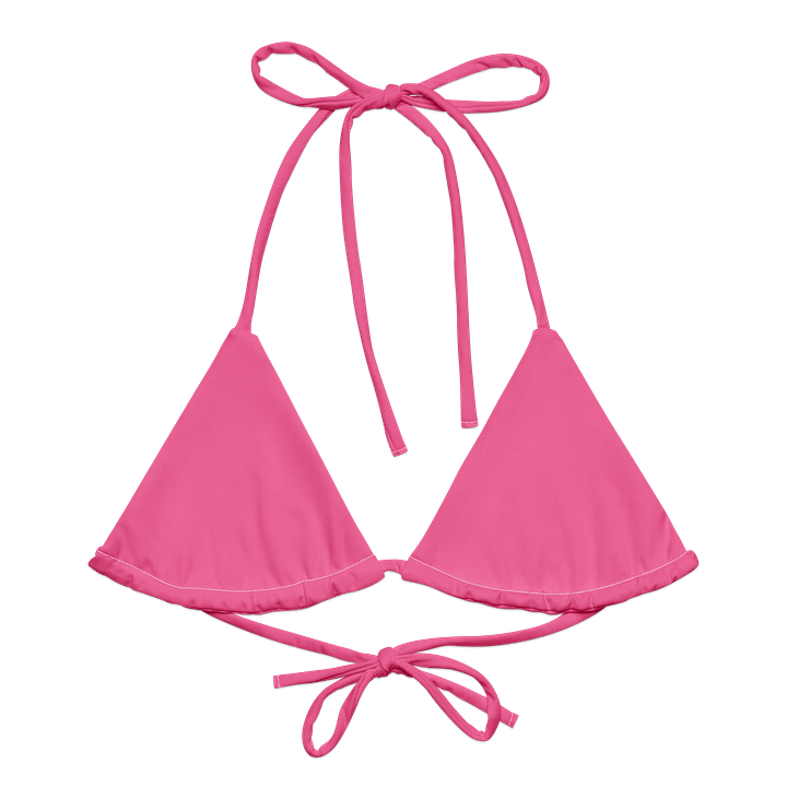 Flamingo Pink Solid Color String Bikini Top product image (1)