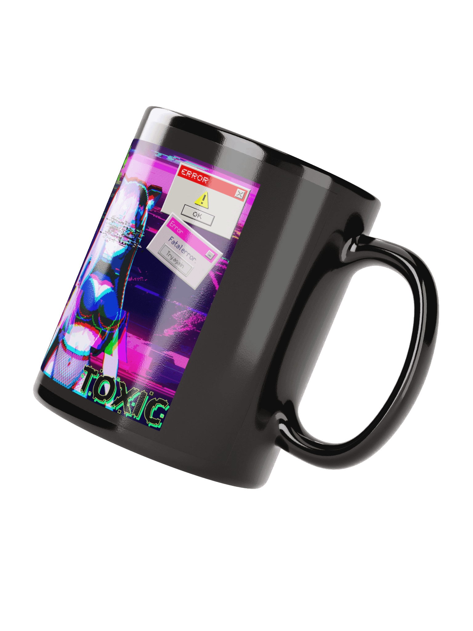 Neko Error.exe Black Glossy Mug product image (2)