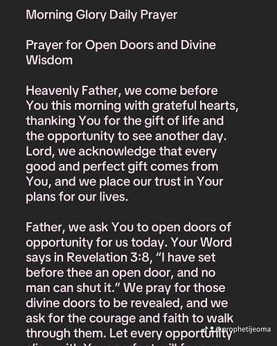 Prayer For Open Doors