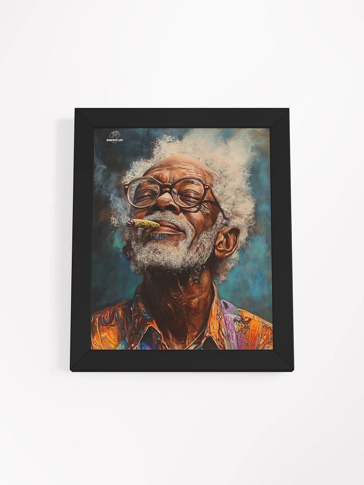 Elderly Black Man Smoking Blunt - 420 Stoner Art Print - Weed Wall Decor - Cool Grandpa Cannabis Art - Smoke Life Aesthetic product image (1)