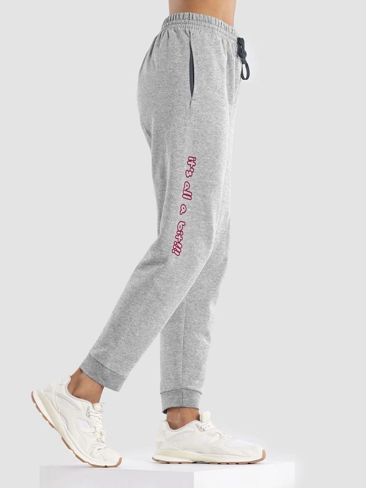 “It’s all a bit!!!” (long lined design, #A6073C) unisex joggers product image (2)
