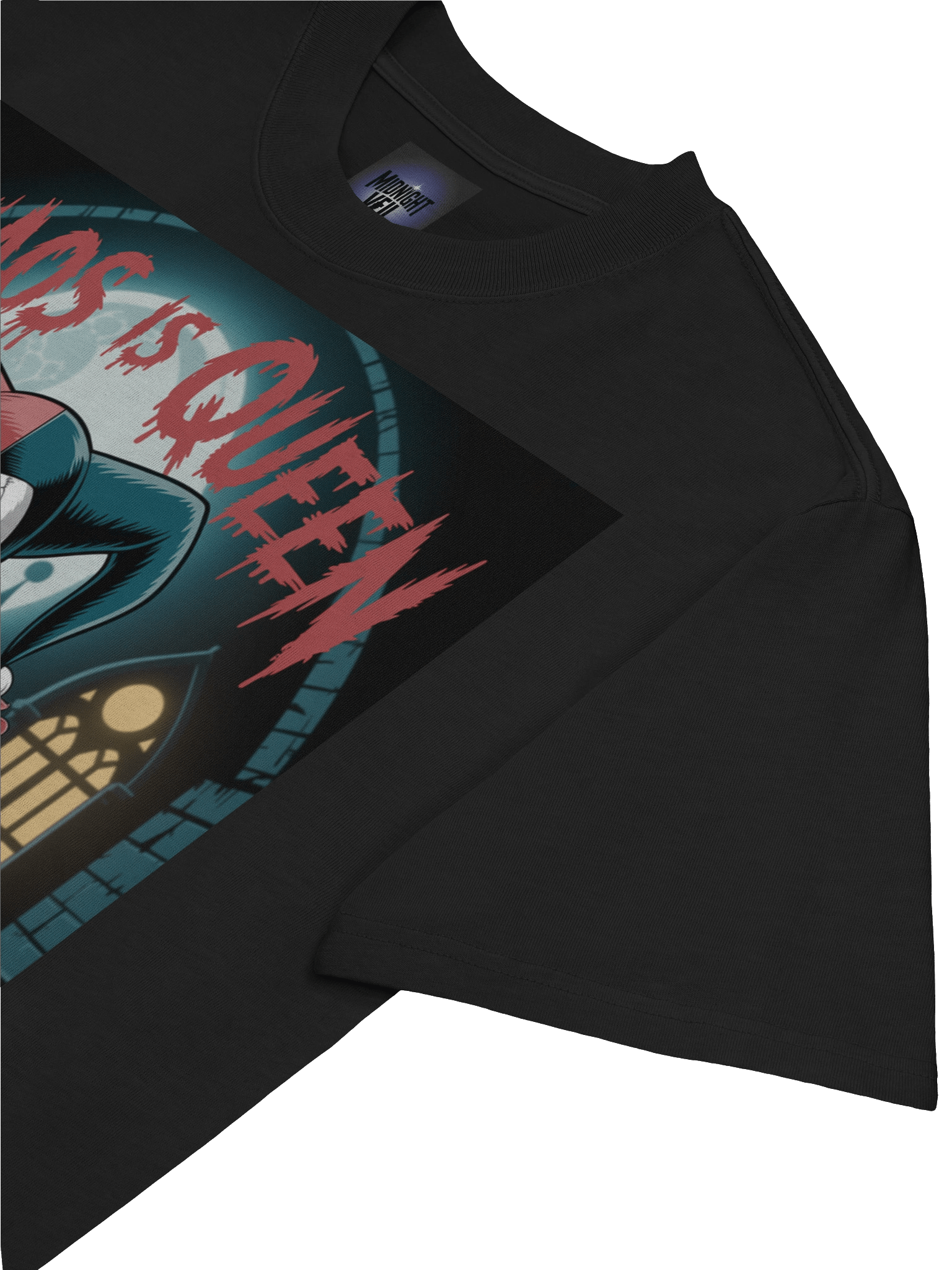 Harley Quinn 'Chaos is Queen' Gothic Chains Oversized Faded T-Shirt product image (7)