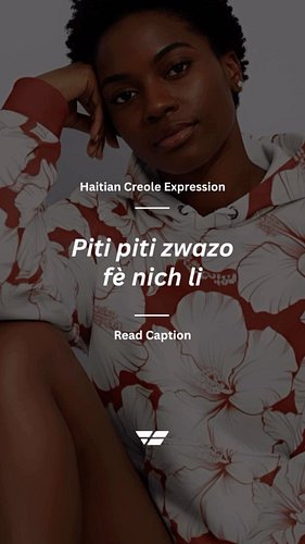 Piti piti zwazo fè nich li

Literally: Little by little, the bird builds its nest.

Figuratively: Progress takes time, patien...