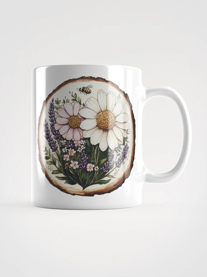 Lavender Wildflower Round Wood Art Ceramic Mug product image (1)